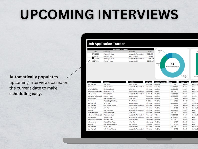 Job Application Tracker, Interview and Job Search, Job Interview