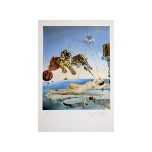 Salvador DALI - (limited) - Dream caused by the flight of a bee - handmade paper with deckle edge and watermark
