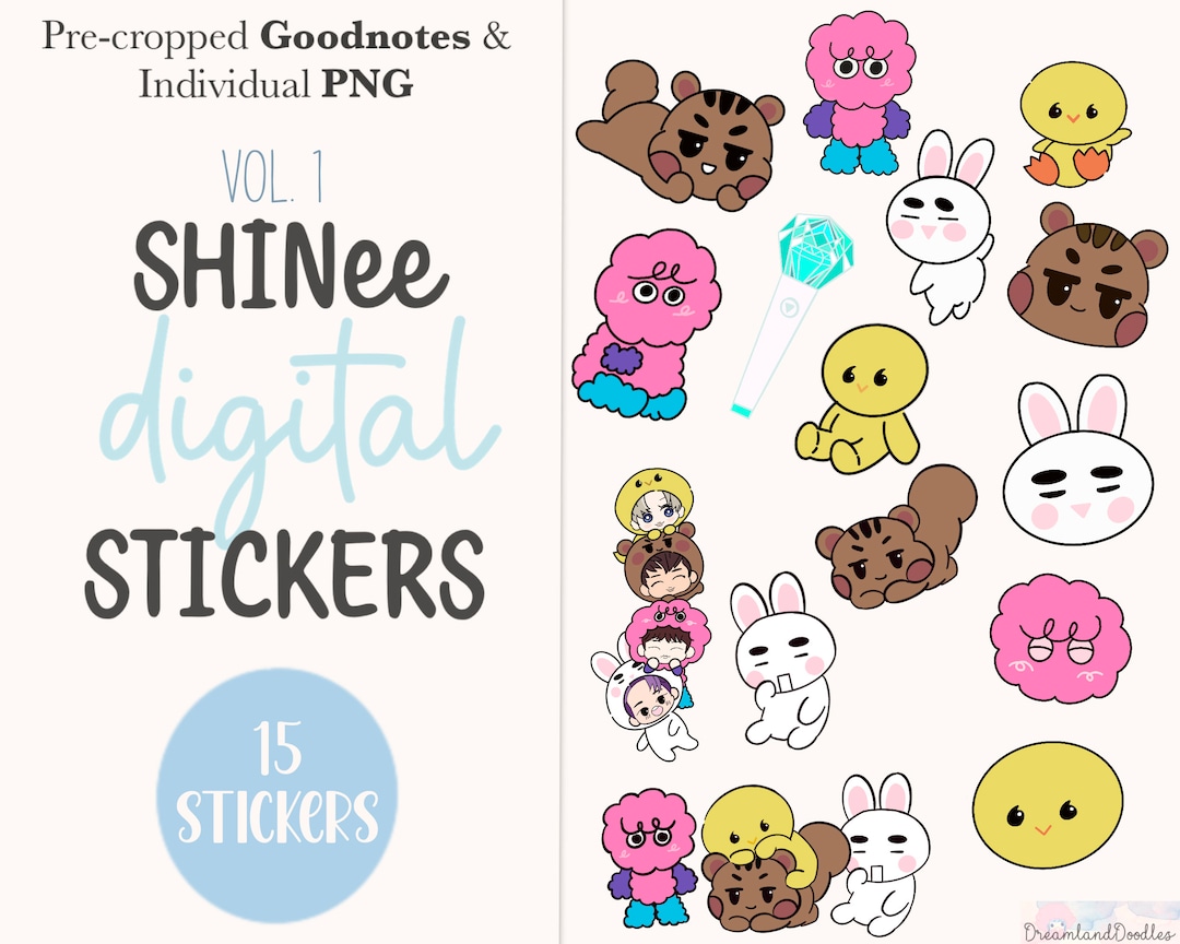 Vol. 1 Shinee Digital Stickers | 15 Pre-cropped Goodnotes