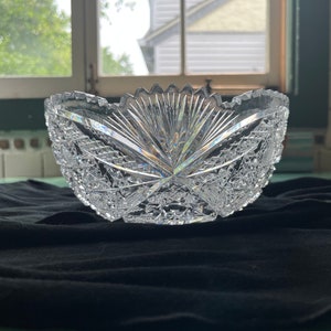 Unusual ABP-Style Cut Crystal Bowl