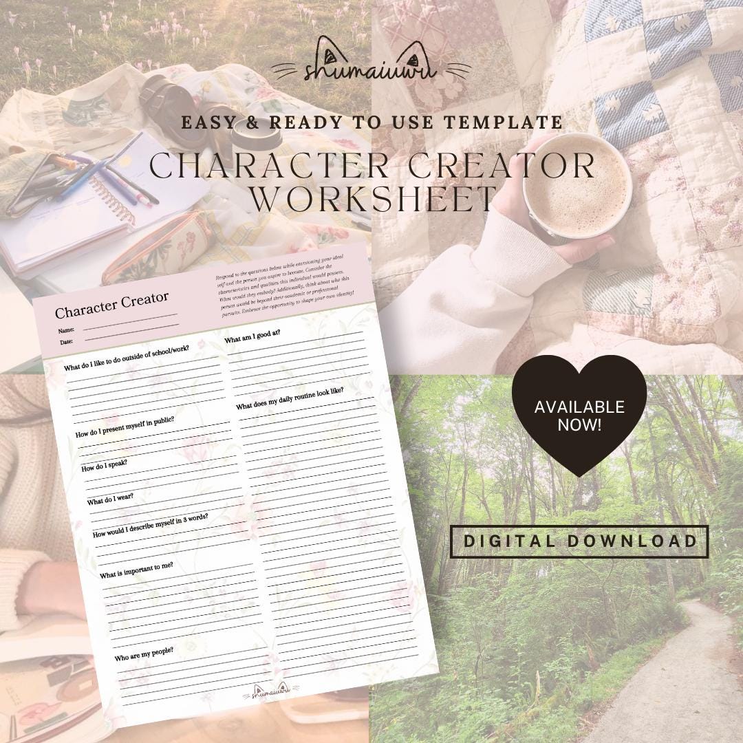 Character Creator Worksheet - Design Your Future Self - Etsy
