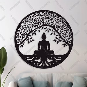 Buddha Meditation Wall Art, Laser Cut File, Wall Hanging Decor, Digital Files, svg, ai, dxf