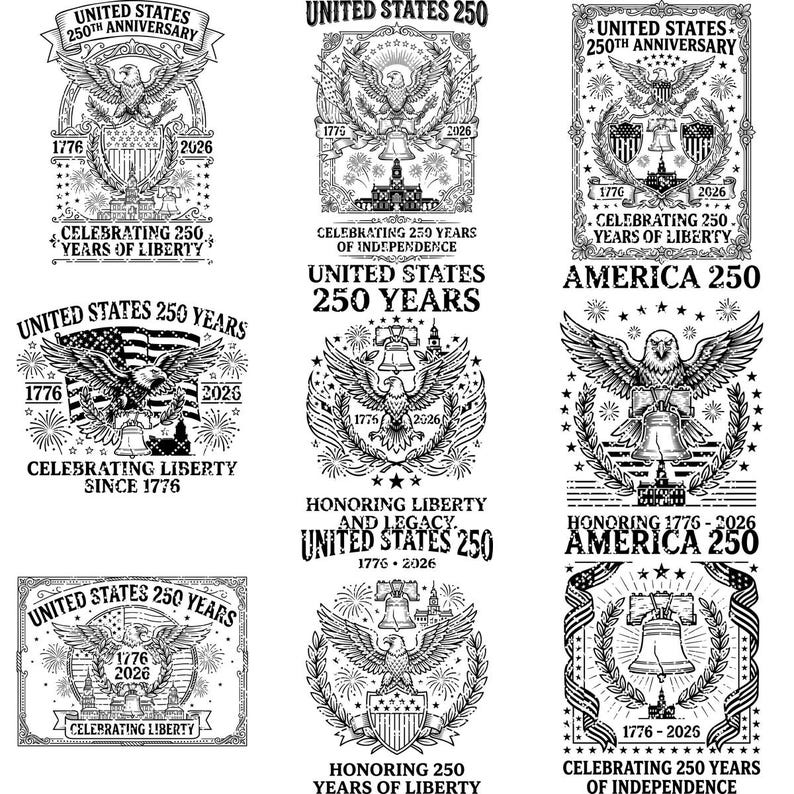 America 250 SVG, patriotisk laserfil för gravyr, amerikanska kulturarvsdesigner för skärbrädor, minneskonst för självständighetsdagen bild 11
