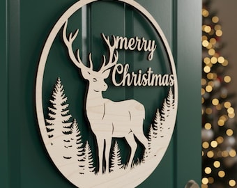 Kerst hert deurhanger SVG lasergesneden bestand