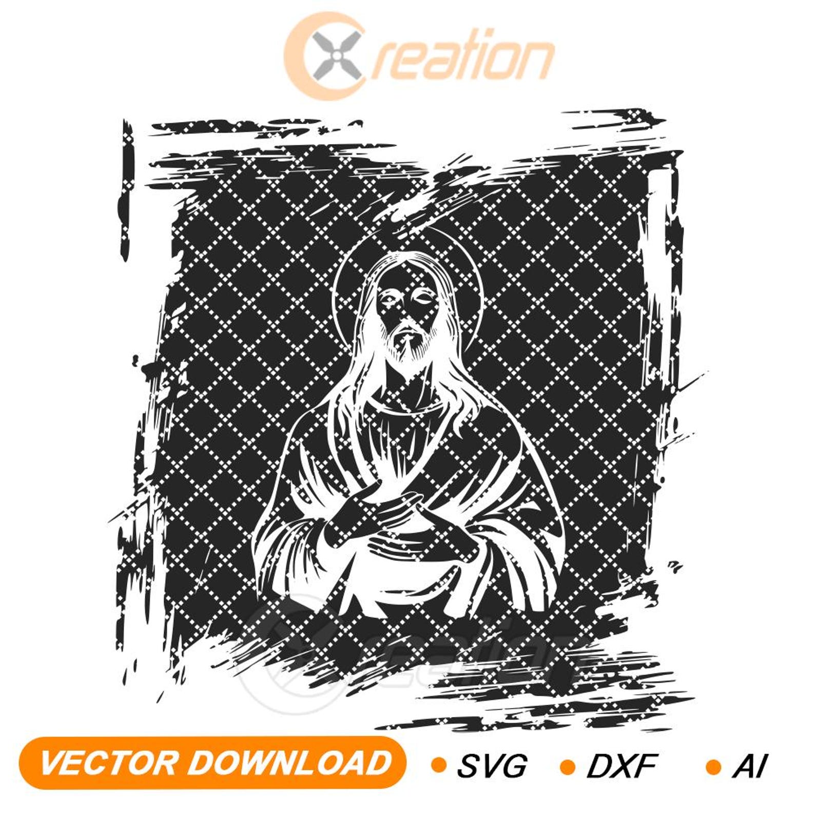 Jesus SVG Christian File for Laser Engraving on Slate, Cricut Digital ...