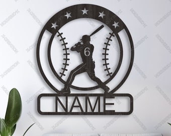 Custom Baseball Name Sign Laser cut file SVG, Wall Art Monogram, Digital Files, svg, ai, dxf
