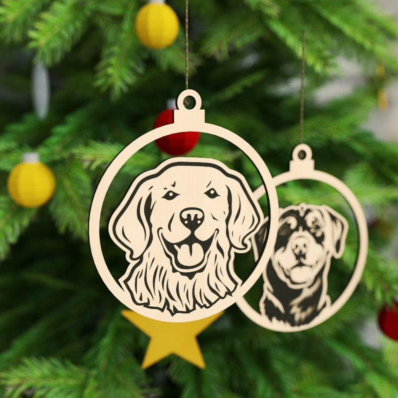 Dog Christmas Ornament Bundle Laser Cut File Top 6 Popular Dog Etsy UK