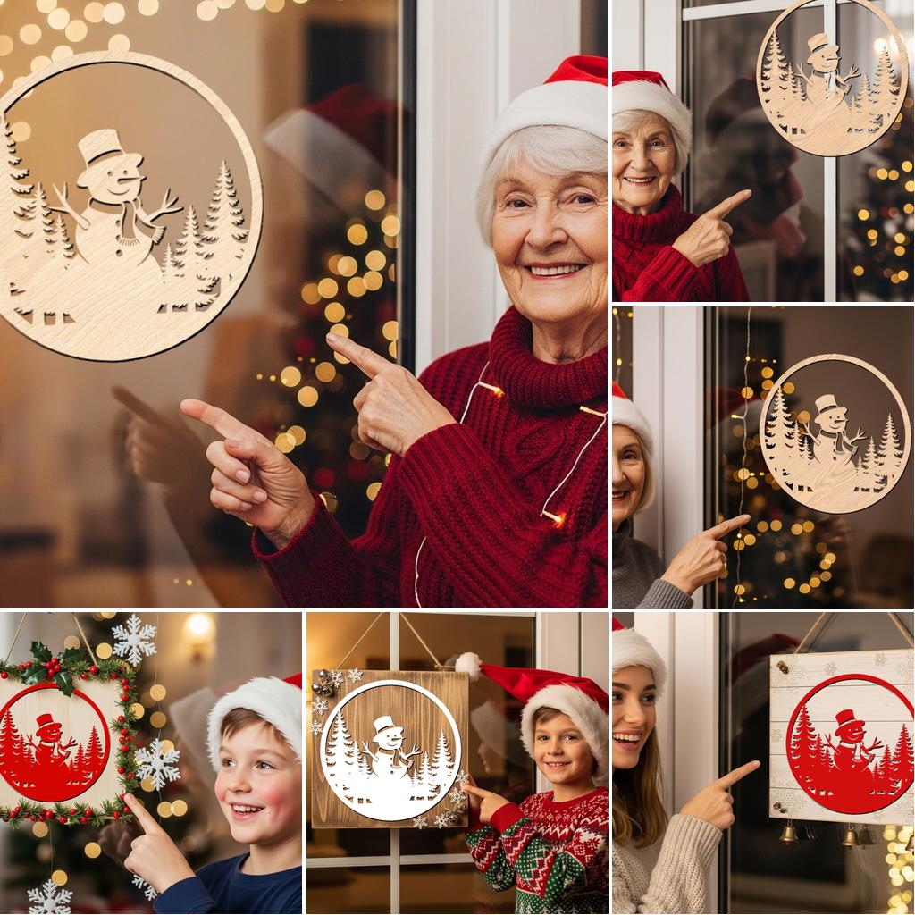 Christmas Sign SVG Bundle, 6 Door Hanger Laser Cut Files for Glowforge ...