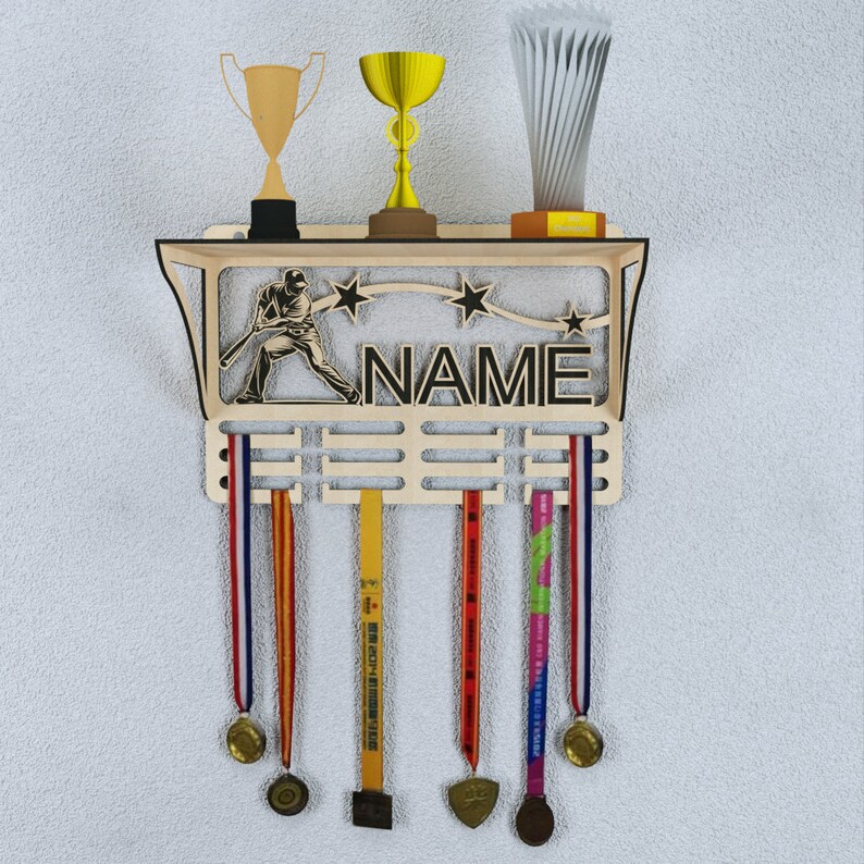 Personalized Baseball Medal and Trophy Display Laser Cut File, Unique ...