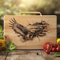 Charcuterie Board Engraving File, American Eagle Flag, 3D illusion | PNG Image Download | Kitchen Decor, Chopping, Cutting Board #010 product logo