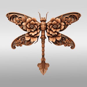 Dragonfly 3D Illusion Laser Engraving File, Intricate Nature Design for Display, Perfect for Home Decor or Art Projects #003