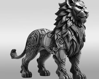 Lion Laser Engraving File 3D Illusion Wildlife Art Design a Laser