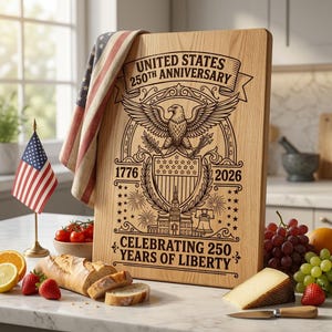 America 250 SVG, patriotisk laserfil för gravyr, amerikanska kulturarvsdesigner för skärbrädor, minneskonst för självständighetsdagen bild 3