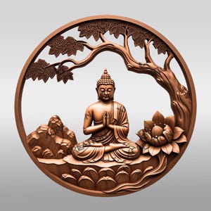 Buddha 3D Illusion Laser Engraving File, Meditation Buddha Design, Spiritual Wall Art Digital Download, Zen Decor for Home or Gifts #009