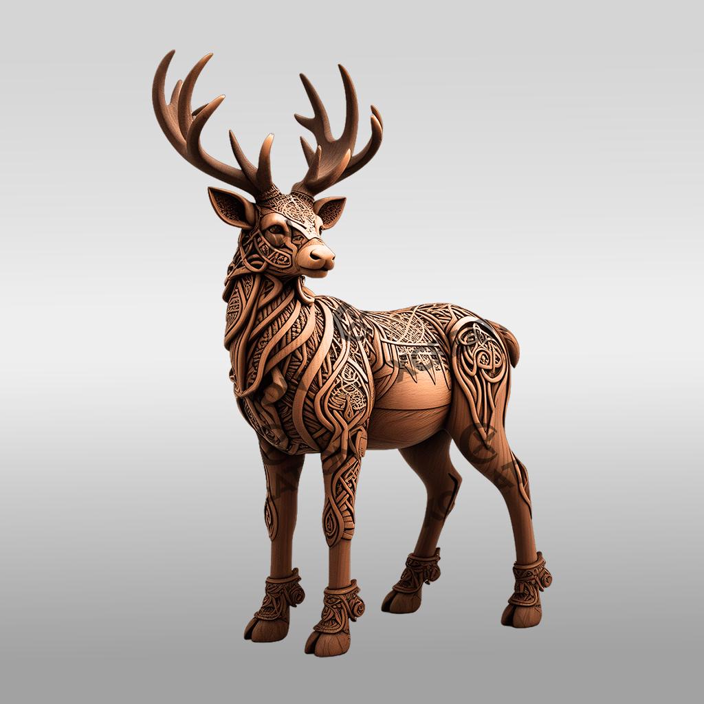3Dイリュージョンレーザー彫刻ファイル鹿デザイン、野生動物アート