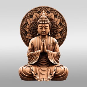 Buddha 3D Illusion Laser Engraving File, Gentle Contemplation Meditation Art, Zen Decor Digital Download for Home or Office #031