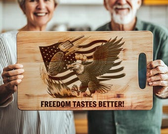 American Eagle BBQ, Funny Quotes, Charcuterie Board Laser Engraving File | Kitchen Decor, Cutting Board, Chopping Board #047