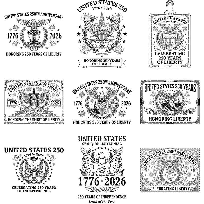 America 250 SVG, patriotisk laserfil för gravyr, amerikanska kulturarvsdesigner för skärbrädor, minneskonst för självständighetsdagen bild 10