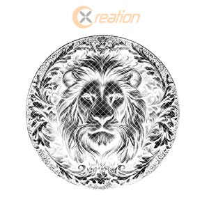 Plik do grawerowania laserowego Wild Lion, iluzja 3D PNG dla podstawki z łupka, projektu Lightburn i Glowforge zdjęcie 8