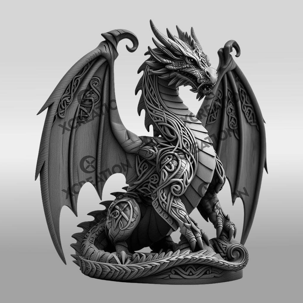杨龙石 作（王維翰印） 尺寸：8.3 cm x2.7 cmx2.7 cm 2025 Mythical Hydra Dragonology 2000 Francs Cameroon - 2 oz Silver