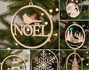 Christmas Ornament Laser SVG Bundle: Glowforge Ready (Digital Download)