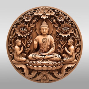 Buddha 3D Illusion Laser Engraving File, Spiritual Wall Art Design, Zen Home Decor, Meditation Gift, Inspirational Buddha Teachings #012