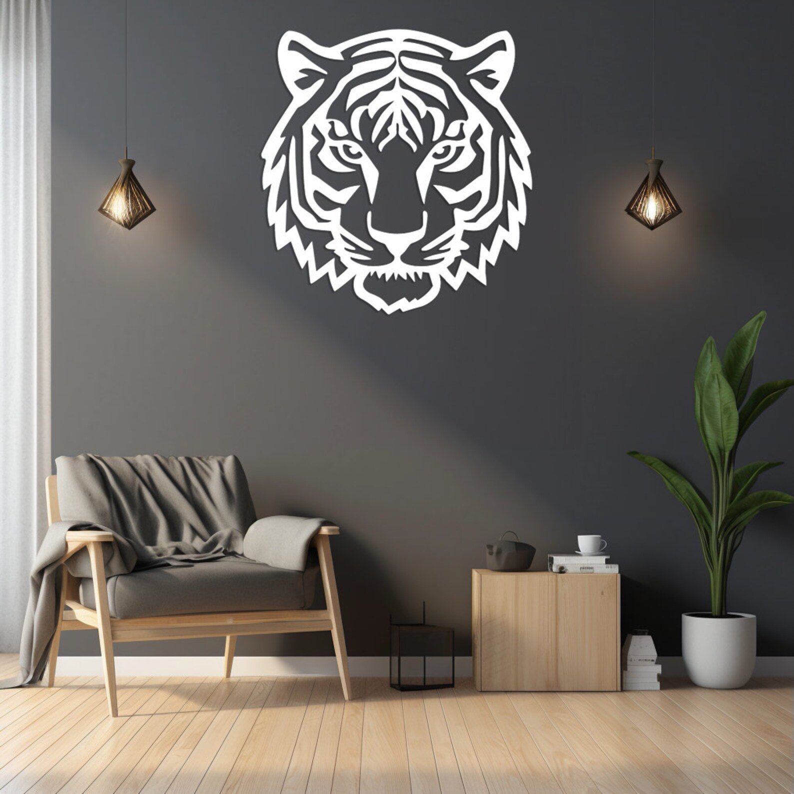 Tiger Head Wall Art Laser Cut File Wall Hanging Decor Digital Etsy