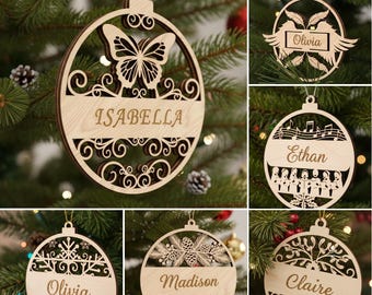 Laser Cut Christmas Ornament SVG Bundle: CNC Holiday Designs (Set of 6)