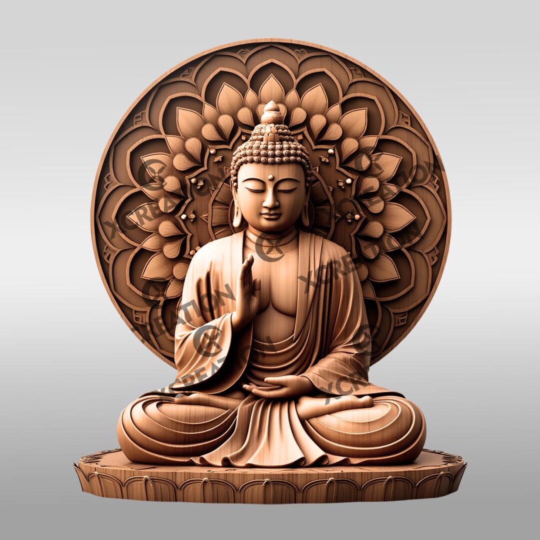 Buddha 3D Illusion Laser Engraving File Spiritual Art for Zen