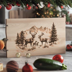 Christmas Reindeer Chopping Board Svg, Charcuterie Board Svg ...