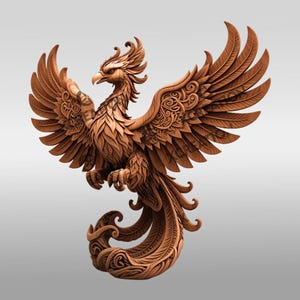 Phoenix 3D Illusion Design File, Laser Engraving Art Template, Unique Animal Artwork for Crafting, Perfect for DIY Decor and Gifts #013