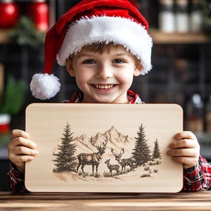 Christmas Reindeer Chopping Board Svg, Charcuterie Board Svg ...