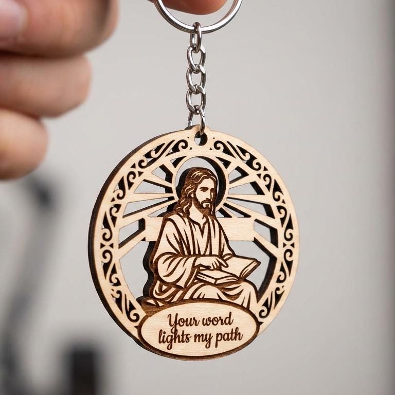 Religious Keychains Svg Jesus Keychain SVG, Christian Laser Cut File, Scripture Your Word ...