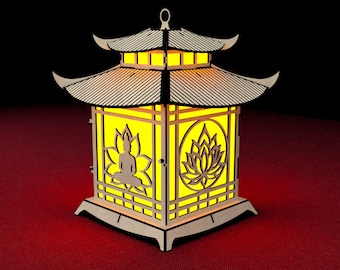 Candle Holder Buddha Meditation Lotus Laser Cut Tea Light Lantern
