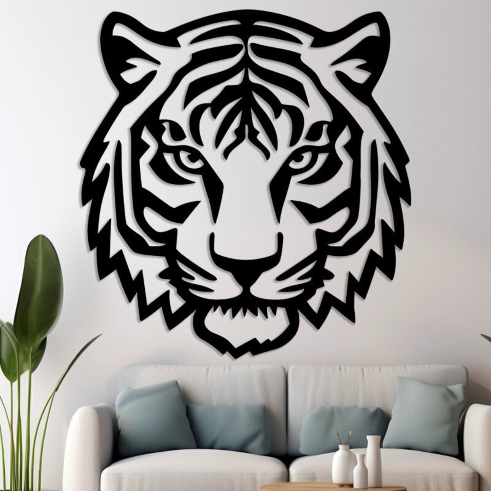 Tiger Head Wall Art Laser Cut File Wall Hanging Decor Digital Etsy