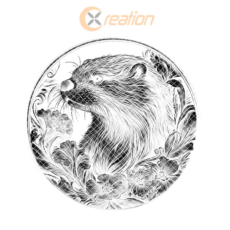 File per incisione laser Wild Otter per sottobicchieri in ardesia, design con illusione 3D per Glowforge e Lightburn immagine 7