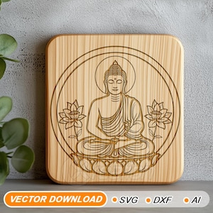 Buddha Meditation SVG,  for laser engraving, for cricut, buddha Clipart Digital Files, svg, ai, dxf