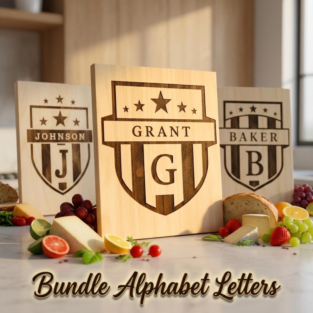 Laser Engraving File Bundle 52 Monogram Alphabet Designs for ...