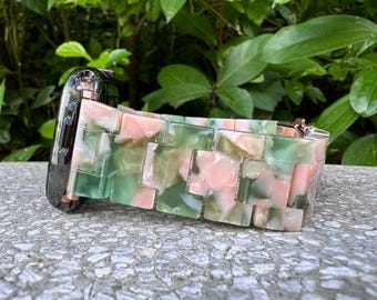 Emerald Rose Resin Elegant Apple Watch Band Bracelet Strap Series 12 to SE 38 40 41 42 44 45 46 49 Gifts for Her Mom Birthday