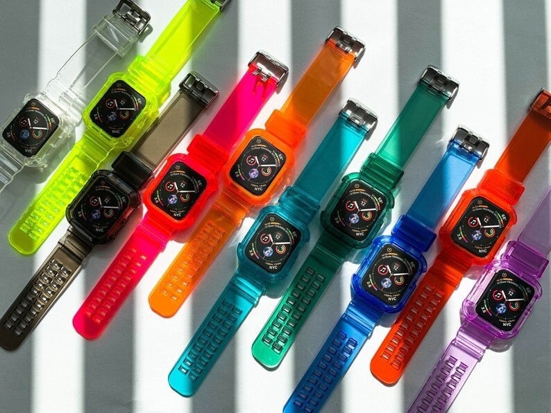 Transparent Apple Watch Case Band 49mm 45mm 44mm 42mm 41mm 40mm 38mm iwatch band iWatch 9, 8, 7, 6, 5, 4, 3, 2, 1 SE Shock Resistant zdjęcie 2