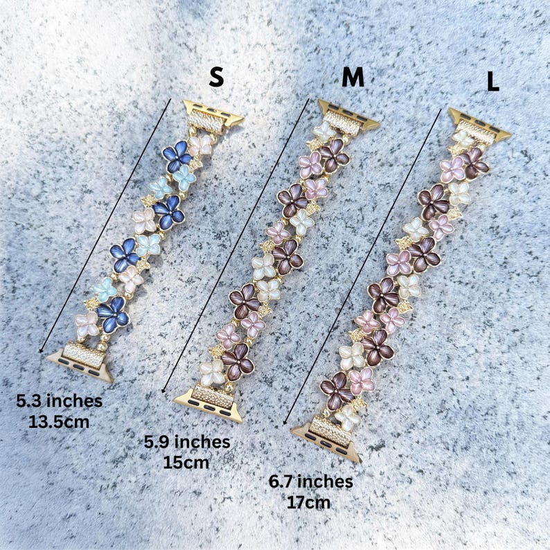 Vårblommande blommig elegans Apple Watch-armband 38 40 42 44 41 45 46 49 mm metallarmband iWatch för serie 10 9 8 7 6 5 4 3 2 1 SE presenter till henne bild 9