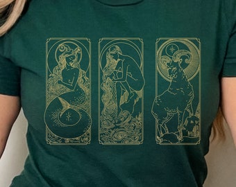 Custom Astrology Sign Shirt, Personalized Zodiac Sign Tshirt, Custom Zodiac Tarot Tee, Big Three Gift, Moon Sign Top, Rising Sign Top