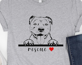 Rescue Dog Shirt, Rescue Pit Bull Shirt, Pit Bull Mom Shirt, Pitbull Dad Shirt, Rescue Mom Shirt, Pit Bull Lover Gift, Pitbull Unisex Tee