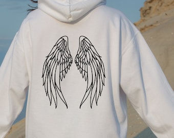 Angel Wings Hoodie, Angel Wings Sweatshirt, Angel Hoodie, Wings Sweatshirt, Trendy Hoodie, Wings Pullover Hoodie,