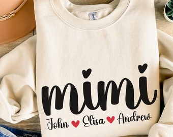 Custom Mimi Sweatshirt, Personalized Mimi Sweatshirt, Mimi Sweater, Grandma Gift, Grandma Sweatshirt, Custom Grandmother Sweater