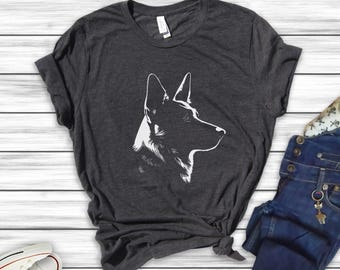 German Shepherd Silhouette Shirt, Dog Lover Unisex Shirt, Dog Silhouette T-Shirt, German Shepherd Owner Gift, Dog Mom Shirt, Shepherd Tee
