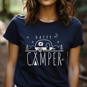 Happy Camper Shirt, Unisex Camping T-shirt, Family Matching Camping Tee, Adventure Shirt, Kids Camping Shirt, Camper Tee, Camp Lover Tshirt