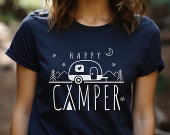 Happy Camper Shirt, Unisex Camping T-shirt, Family Matching Camping Tee, Adventure Shirt, Kids Camping Shirt, Camper Tee, Camp Lover Tshirt