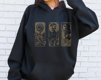 Custom Astrology Sign Hoodie, Personalized Zodiac Sign Sweatshirt, Zodiac Tarot Hoodie, Big Three Gift, Moon Sign Top, Rising Sign Top