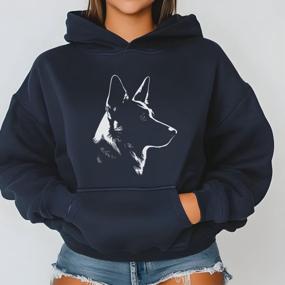 Dog Silhouette Hoodie, Unisex Dog Lover Hoodie, German Shepherd Silhouette Hoodie, German Shepherd Owner Gift, Dog Mom Hoodie